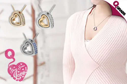 From QR49, Express Your Valentine’s Day Love with a Double Heart Necklace - Choose from 3 Pendants! (Up to QR267 Value)